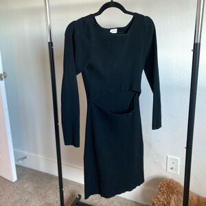 Aritzia Wilfred Cut Out Black Dress